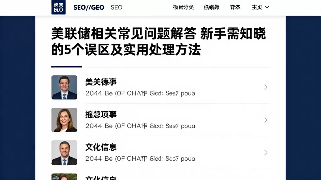 美联储相关常见问题解答新手需知晓的5个误区及实用处理方法