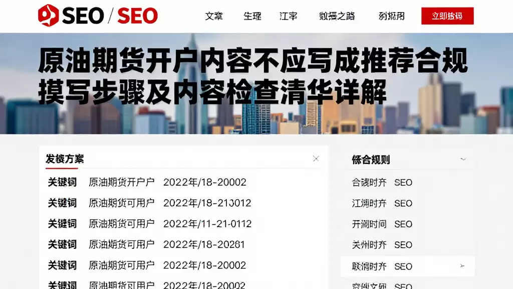 原油期货开户内容不应写成推荐合规撰写步骤及内容检查清单详解