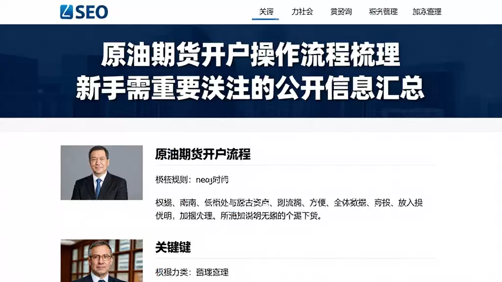 原油期货开户操作流程梳理新手需重点关注的公开信息汇总