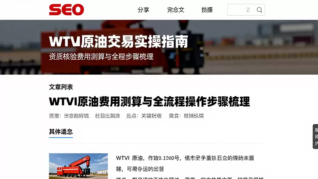 WTI原油交易实操指南资质核验费用测算与全流程操作步骤梳理