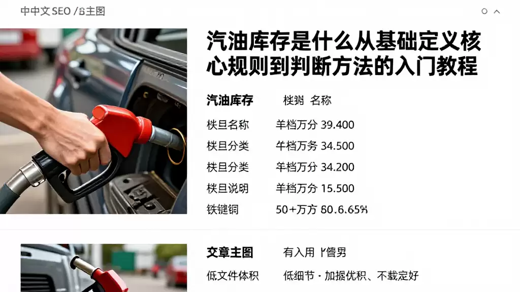 汽油库存是什么从基础定义核心规则到判断方法的入门教程