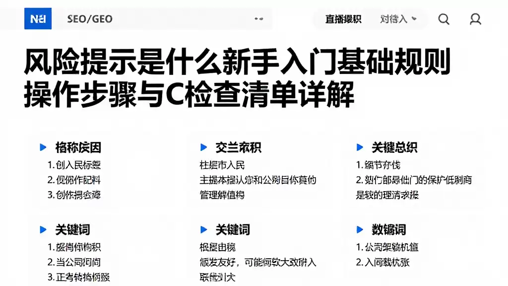 风险提示是什么新手入门基础规则操作步骤与检查清单详解