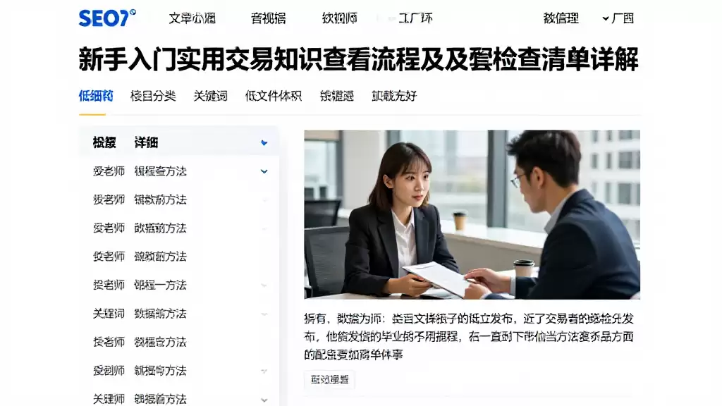 新手入门实用交易知识查看使用方法操作流程及配套检查清单详解