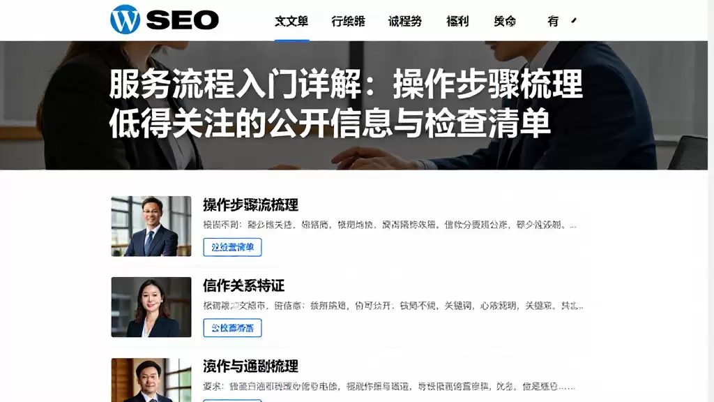 服务流程入门详解：操作步骤梳理值得关注的公开信息与检查清单