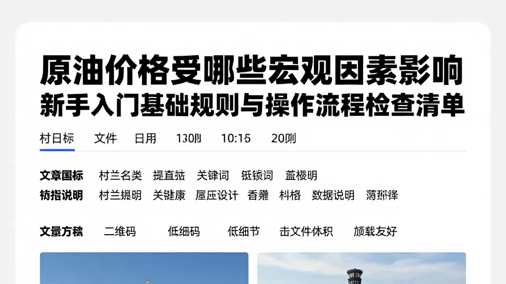 原油价格受哪些宏观因素影响新手入门基础规则与操作流程检查清单