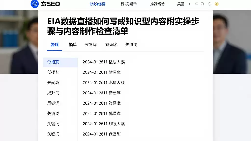 EIA数据直播如何写成知识型内容附实操步骤与内容制作检查清单