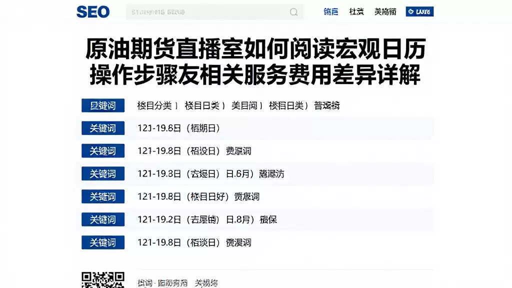原油期货直播室如何阅读宏观日历操作步骤及相关服务费用差异详解