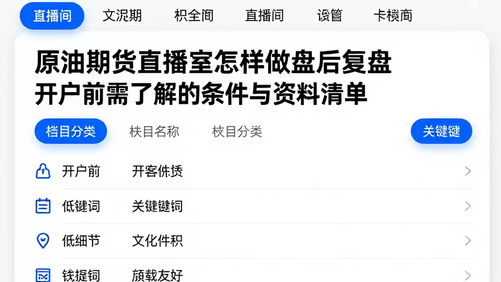 原油期货直播室怎样做盘后复盘开户前需了解的条件与资料清单