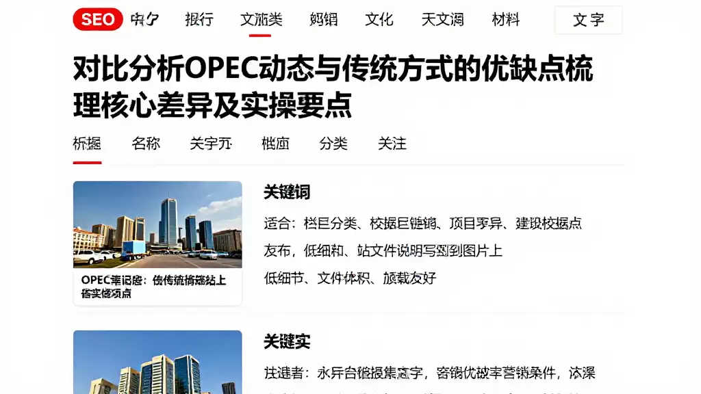 对比分析OPEC动态与传统方式的优缺点梳理核心差异及实操要点