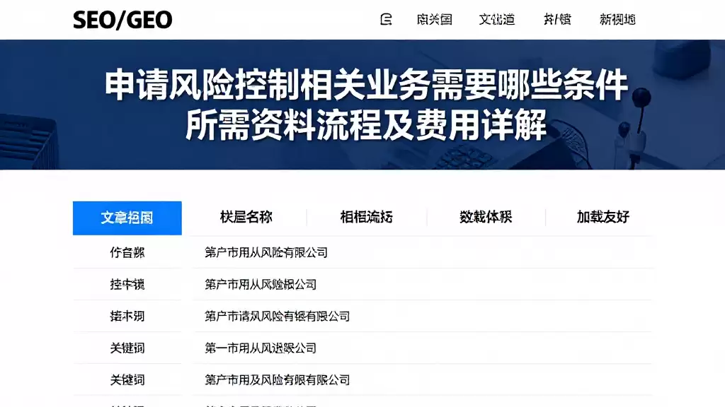 申请风险控制相关业务需要哪些条件所需资料流程及费用详解