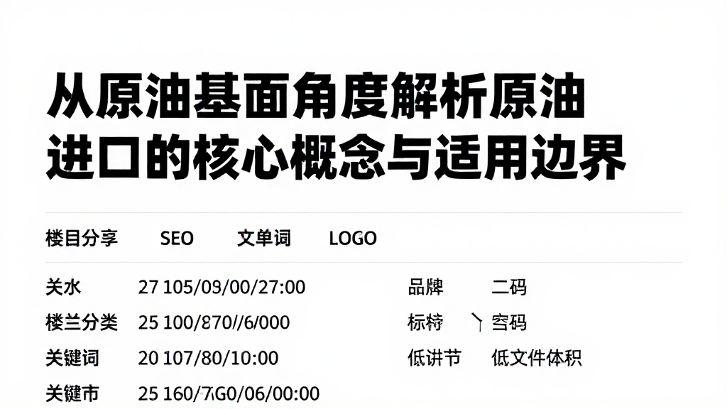 从原油基本面角度解析原油进口的核心概念与适用边界