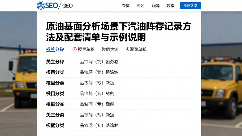 原油基本面分析场景下汽油库存记录方法及配套清单与示例说明