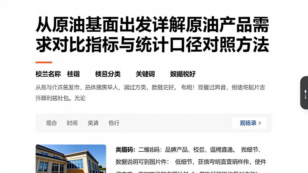 从原油基本面出发详解原油产品需求对比指标与统计口径对照方法