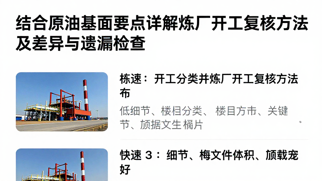 结合原油基本面要点详解炼厂开工复核方法及差异与遗漏检查