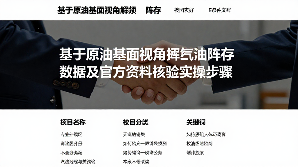 基于原油基本面视角解读汽油库存数据及官方资料核验实操步骤