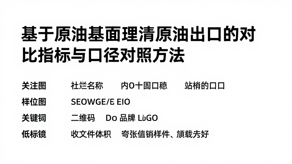 基于原油基本面理清原油出口的对比指标与口径对照方法