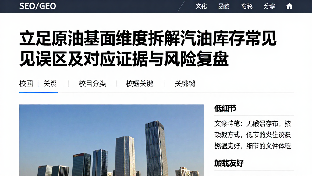 立足原油基本面维度拆解汽油库存常见误区及对应证据与风险复盘