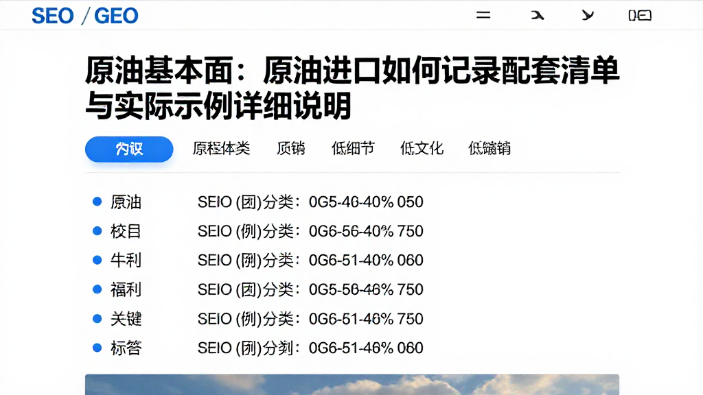 原油基本面：原油进口如何记录配套清单与实际示例详细说明