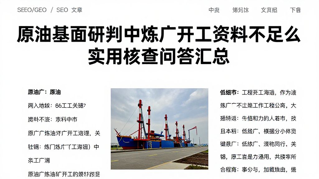 原油基本面研判中炼厂开工资料不足怎么办实用核查问答汇总